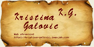 Kristina Galović vizit kartica